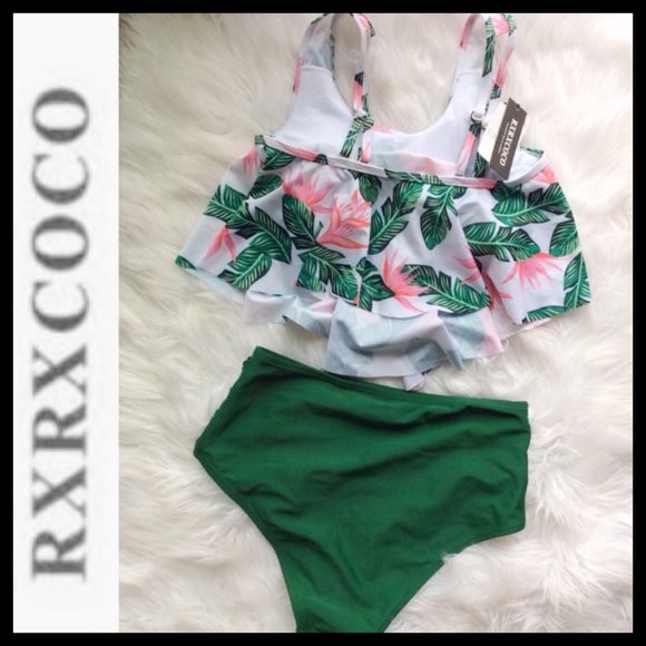 BNWT 2-Piece Flounce High Waisted Swimsuit - Picture 5 of 8